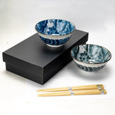 Koi Fish Double Bowl Set With Chopsticks