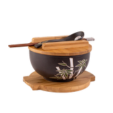 Bamboo Bowl WITH WOODEN LID AND TRIVET SET