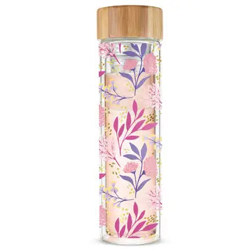 Glass Tea infuser Travel Mug with Lid | Sipping Stream