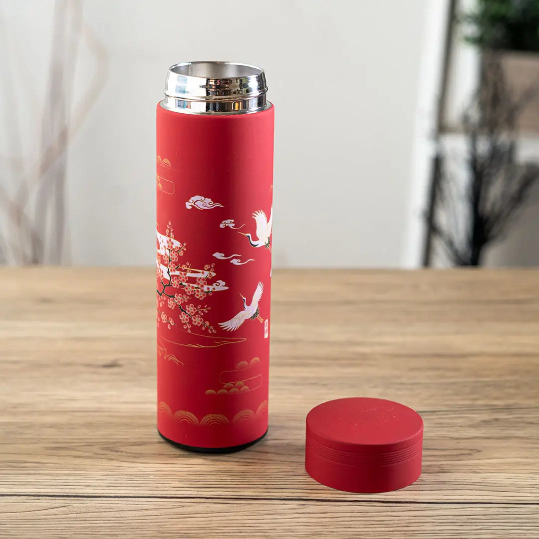 Cherry Blossom Cranes 17oz Vacuum Insulated Stainless Steel Tea Thermos