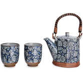 Juego de té azul margarita