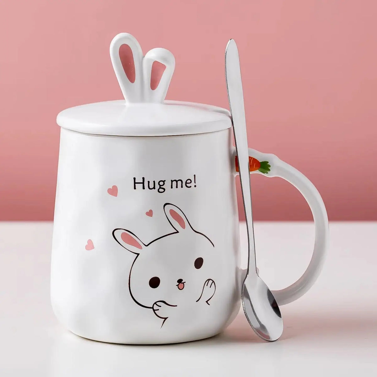 Bunny Hug Mug with Lid and Spoon