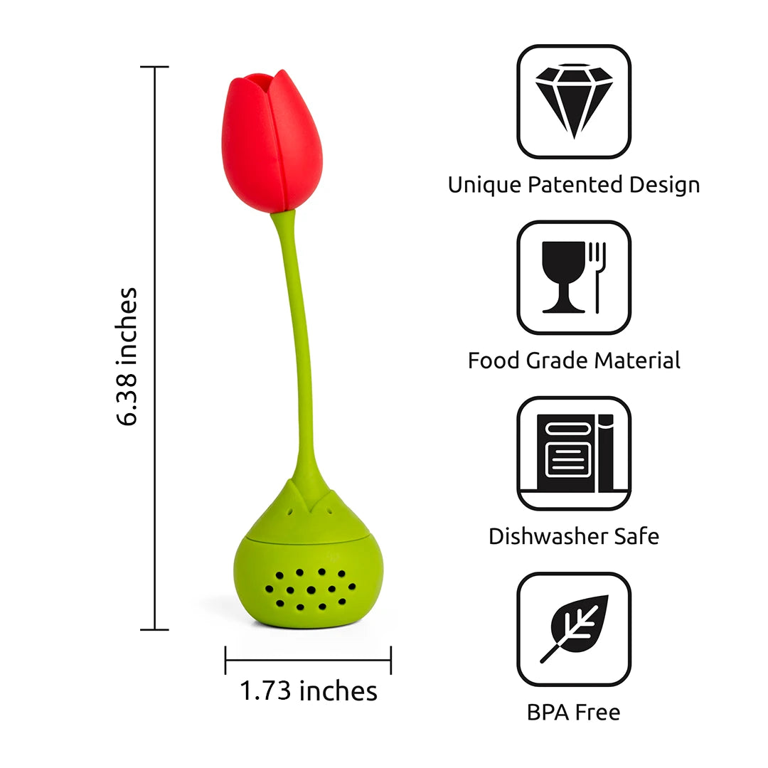 Tulip Tea Infuser (Red) - Silicone