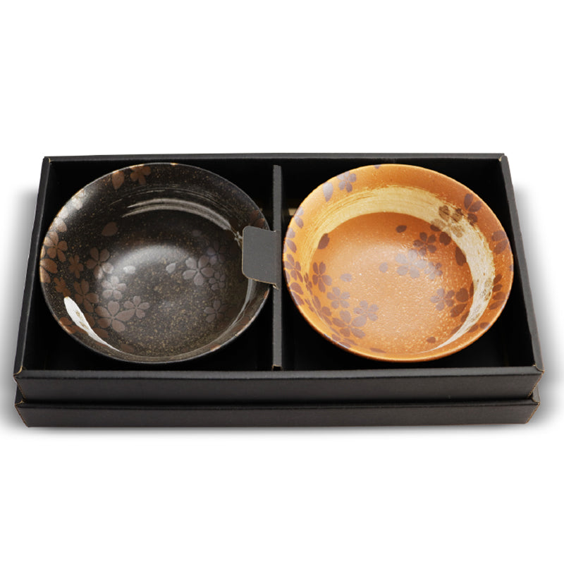 Sakura Nagashi Bowls and Chopsticks: Set for 2