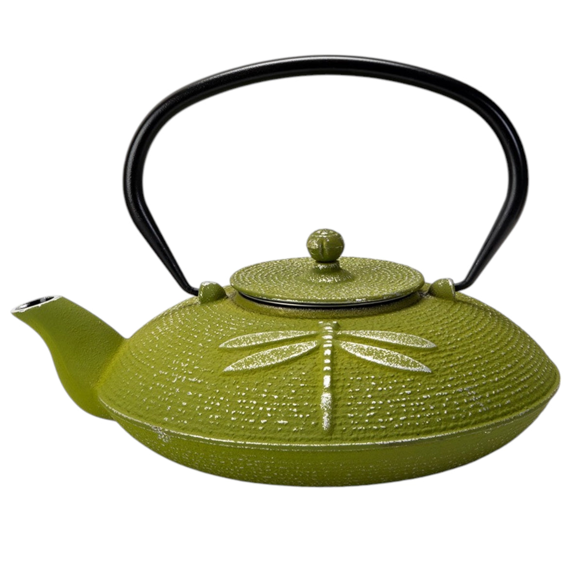 Green Dragonfly 37 oz Cast Iron Tea Pot