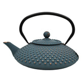 Teal Blue Hobnail 42 oz Cast Iron Tea Pot