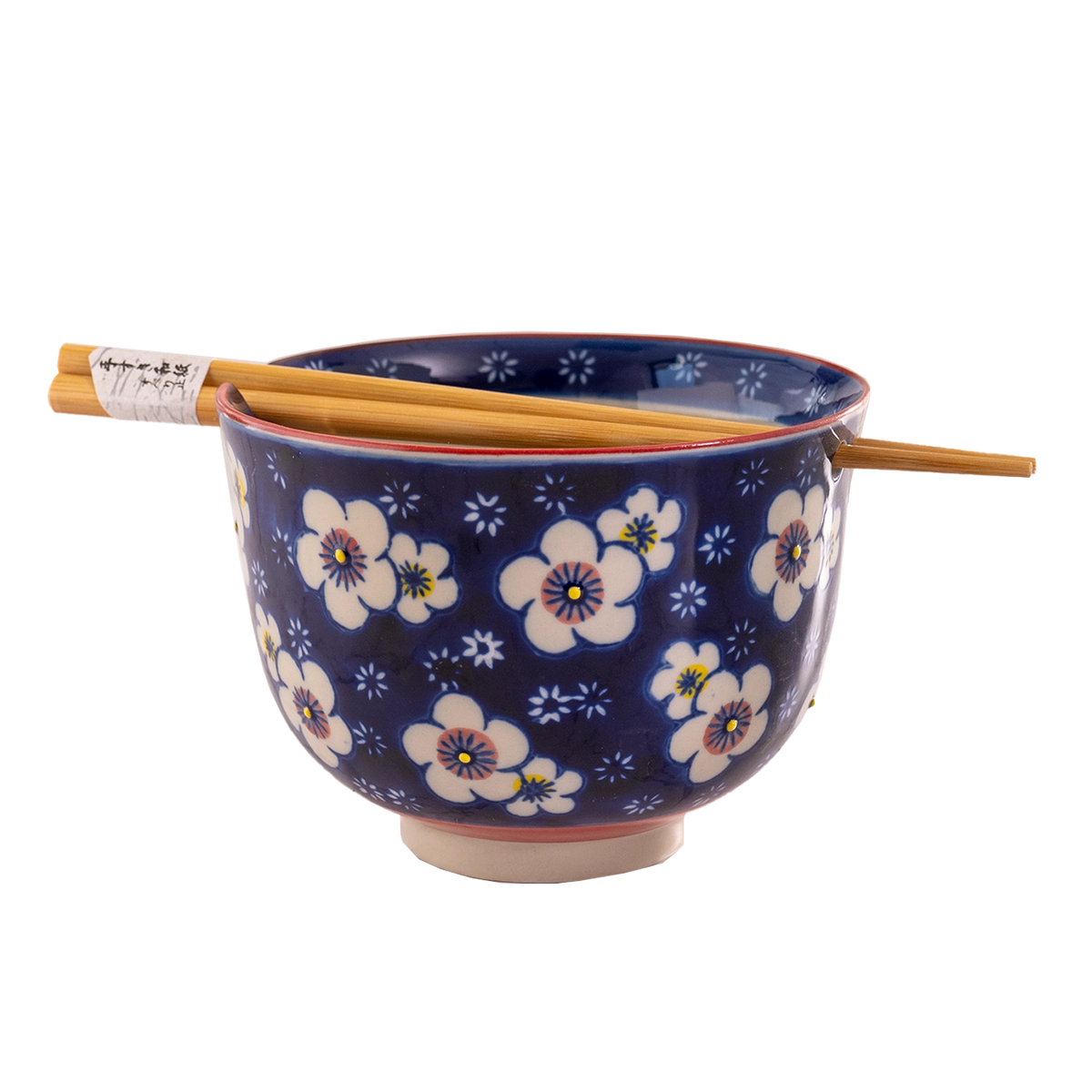 Ume Plum Design 18oz Bowl with Chopsticks Set