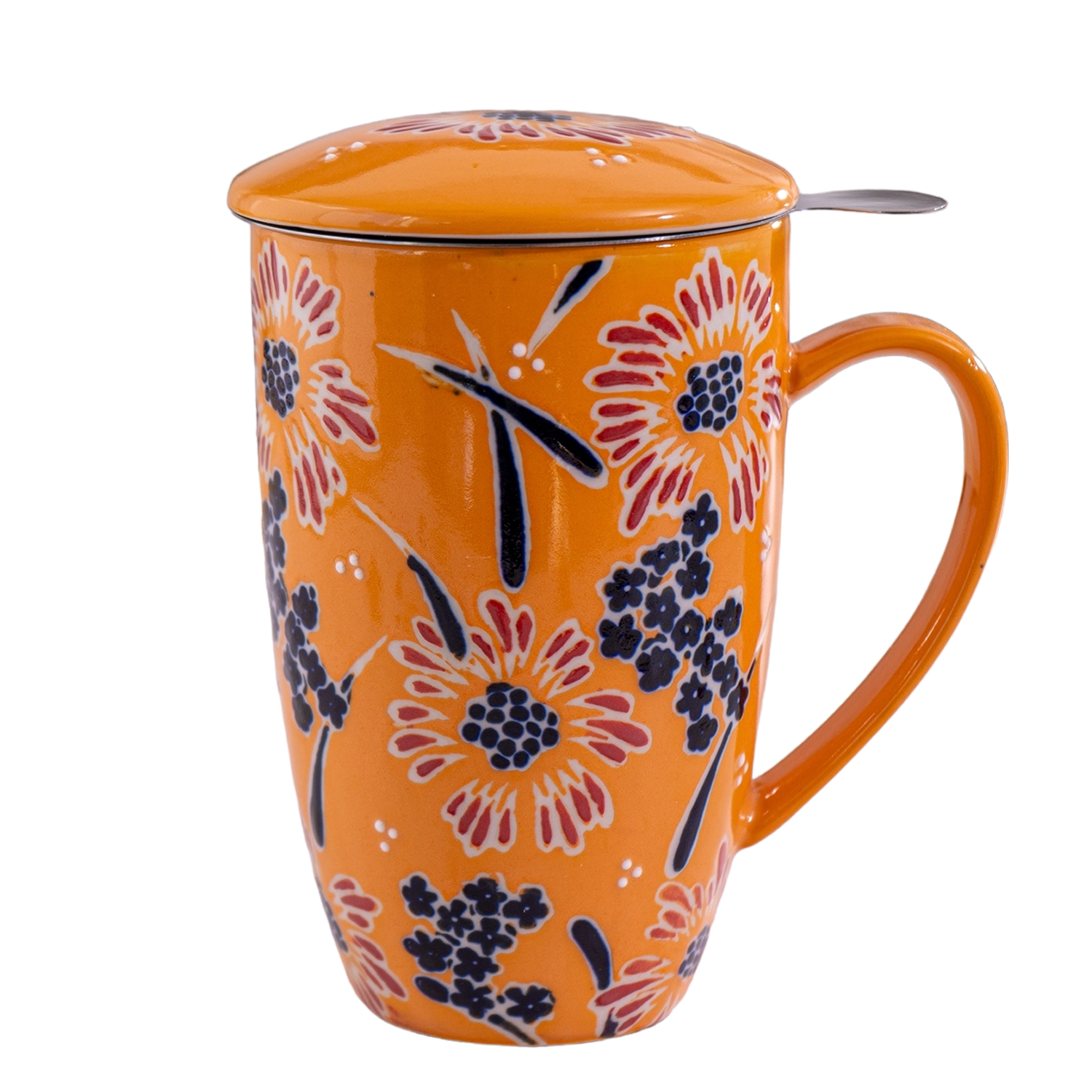 Yellow Flower Mug with Infuser