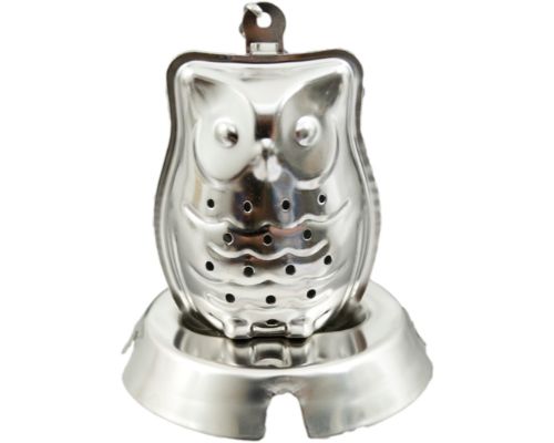 Infusor de té de hojas sueltas de búho de acero inoxidable
