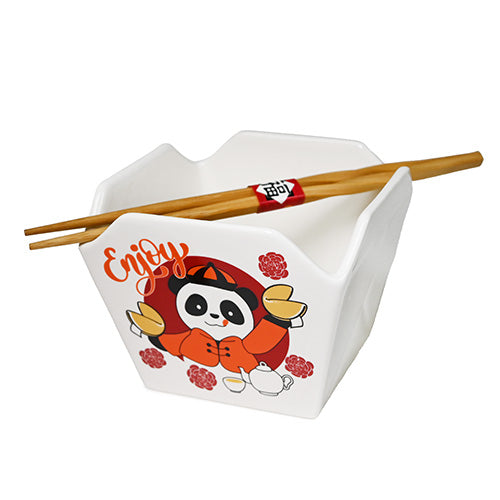 Takeout Box Serving Bowl with Chopsticks