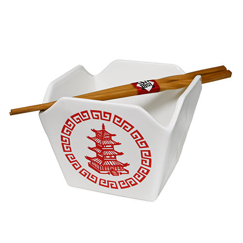 Takeout Box Serving Bowl with Chopsticks