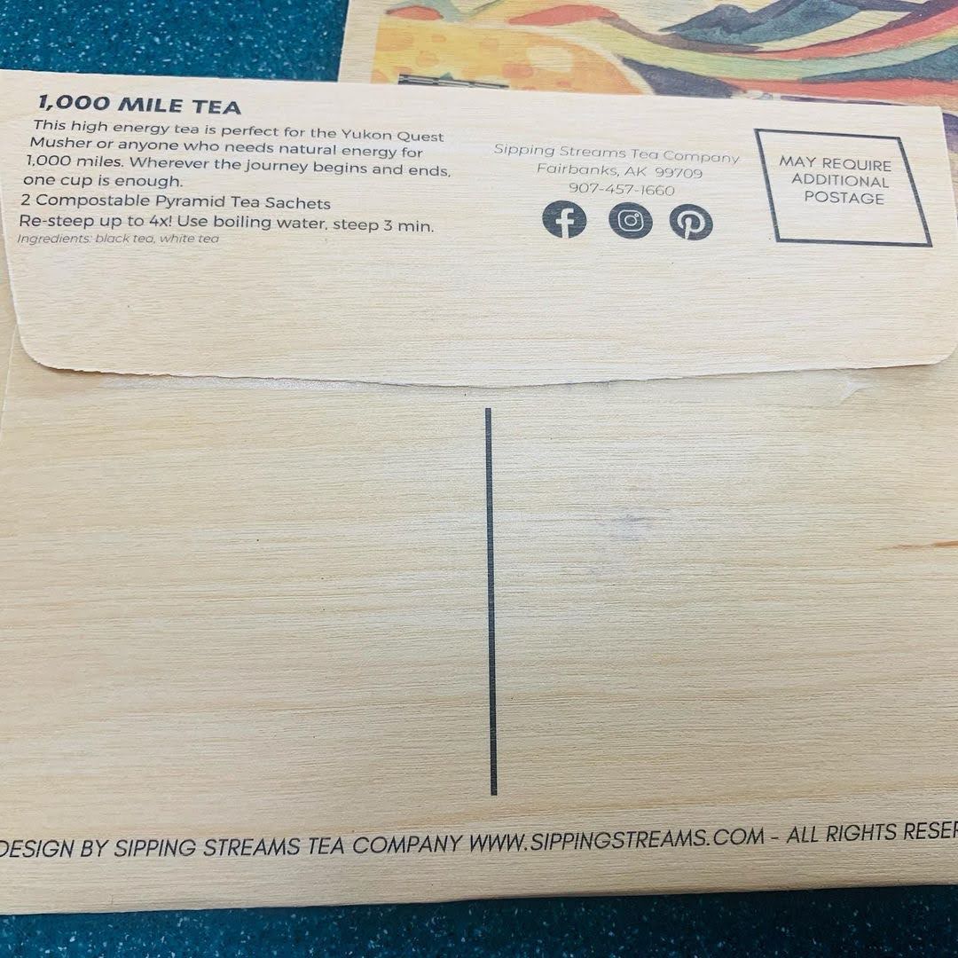 1,000 Mile Tea for 2 Wooden Postcard