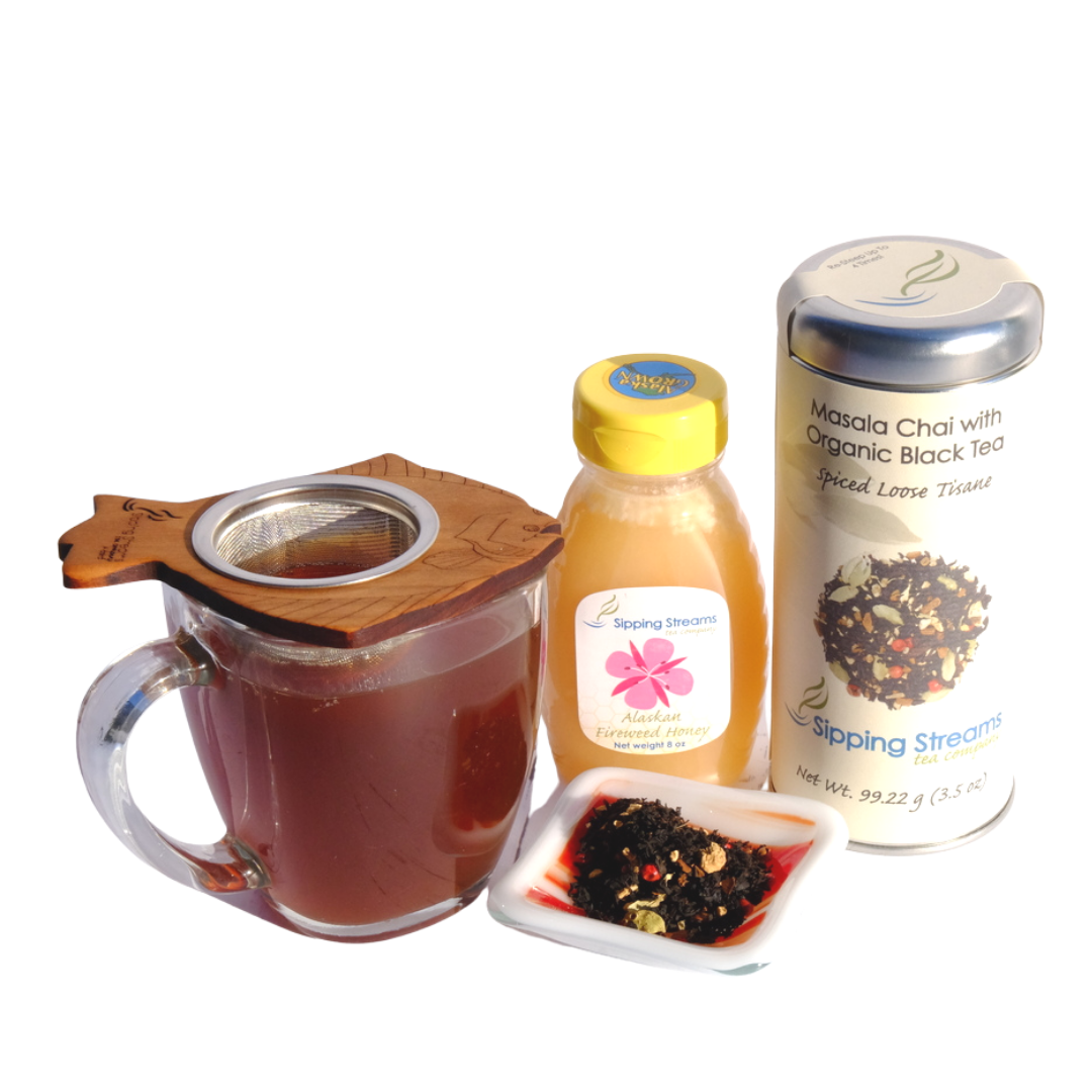 Infusor de té de hojas sueltas de madera