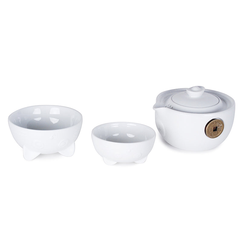 Juego de té Kung Fu de gato blanco