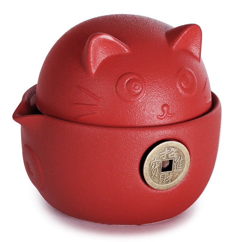 Juego de té Kung Fu de gato rojo