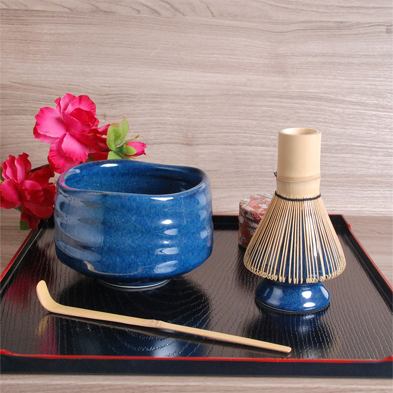 Juego de Matcha Ceremonial Azul Medianoche con Soporte