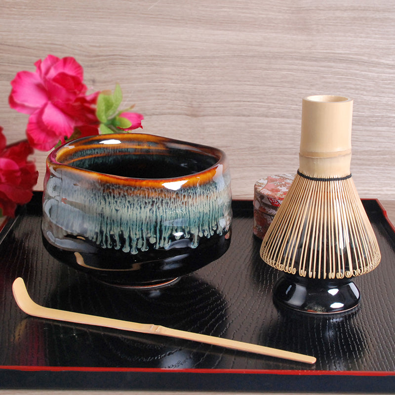 Black Tiger's Eye Ceremonial Matcha Set w/Holder