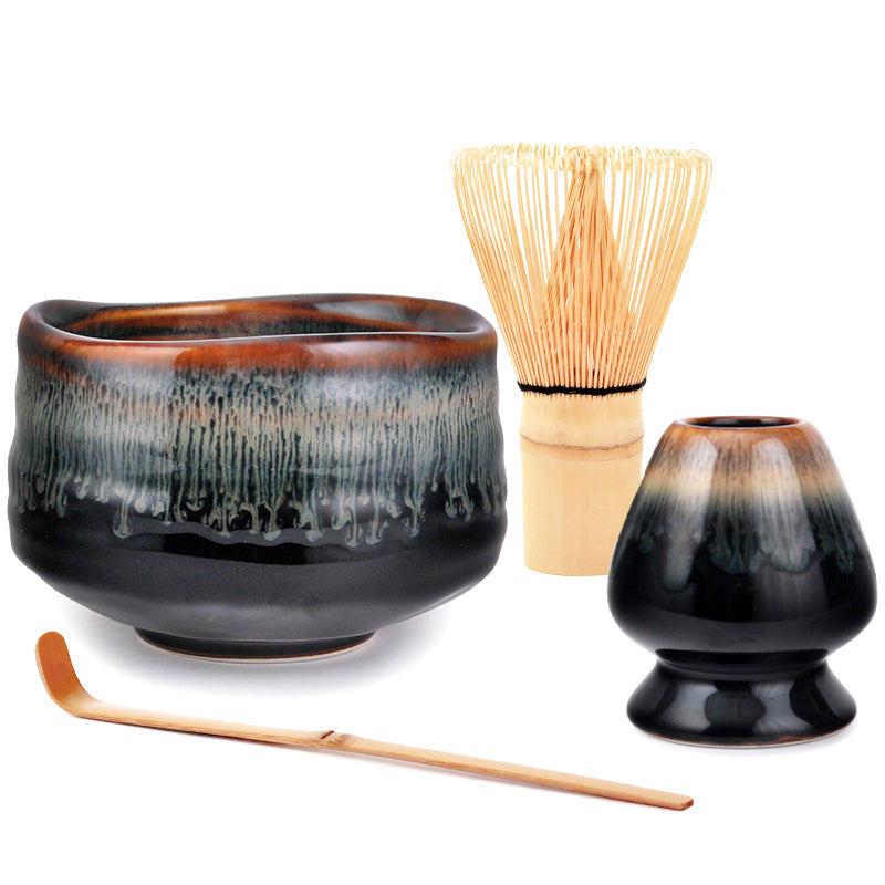 Black Tiger's Eye Ceremonial Matcha Set w/Holder