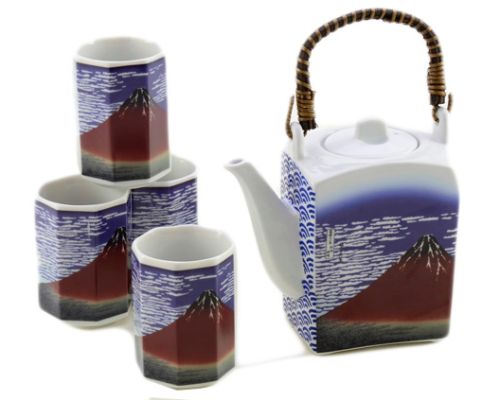 Japanese Tea Set with Square Teapot