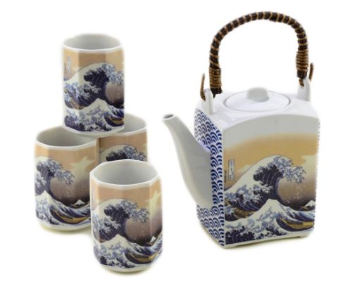 Japanese Tea Set with Square Teapot