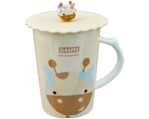 Character Mug with Handle and Silicone Lid