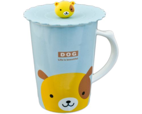 Character Mug with Handle and Silicone Lid