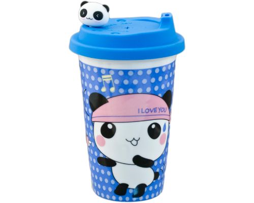 Panda Mug with Sippy Silicone Lid