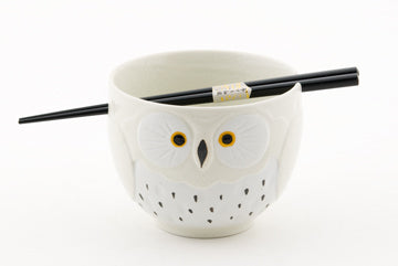 Decorative Owl Bowl w/Chopsticks | Sipping Streams Tea Co