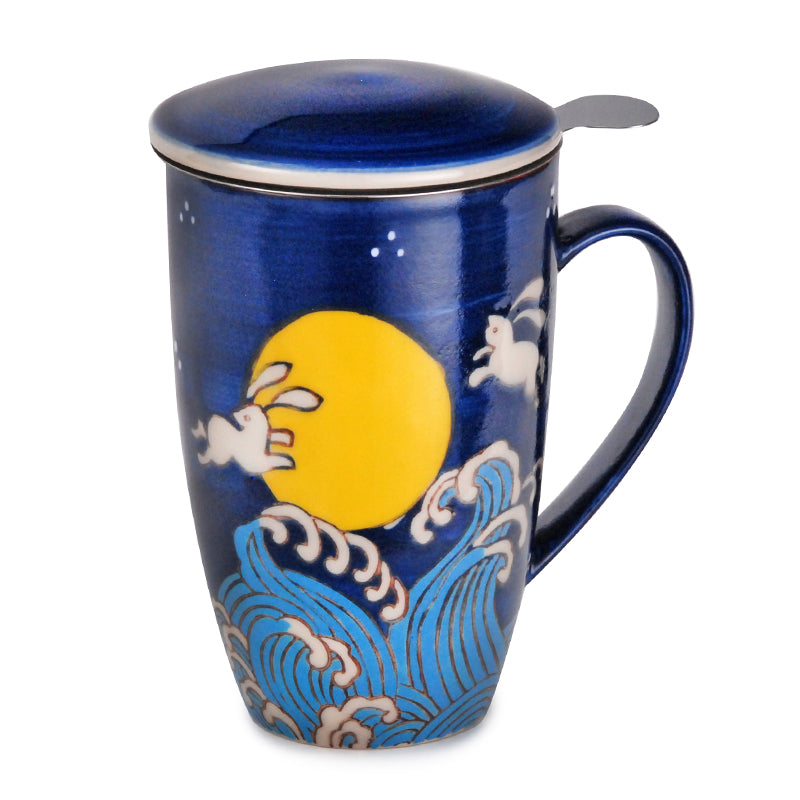 Taza Con Infusor Conejo Luna Azul