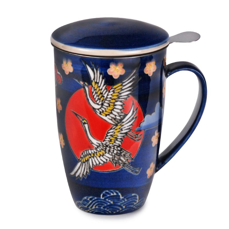Taza con infusor Grulla Luna Roja