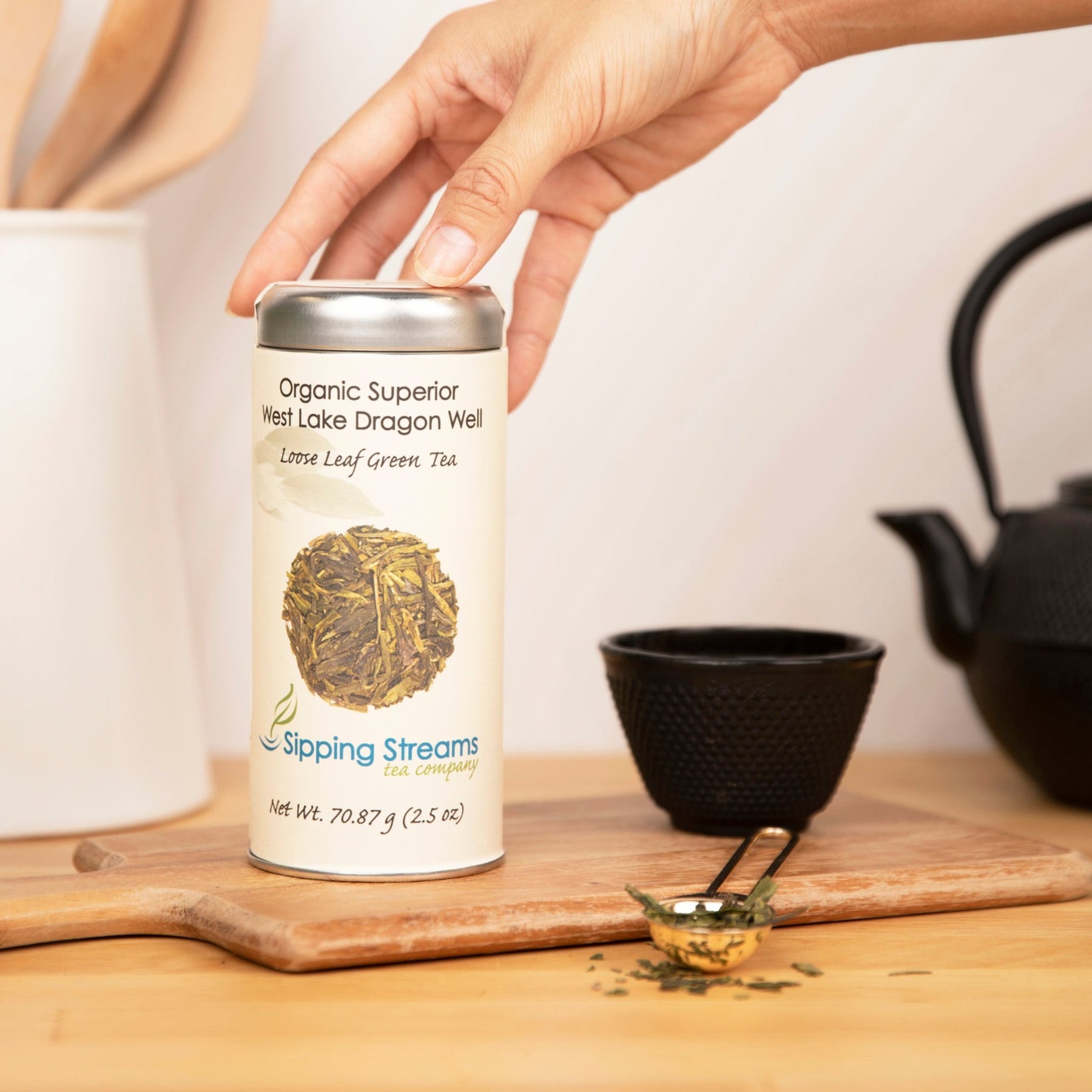 Organic Superior West Lake Dragon Well Loose Leaf Green Tea | (Longjing)