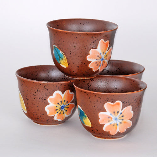 Juego de té de flores de color óxido
