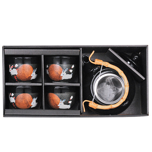 Juego de té de conejo lunar