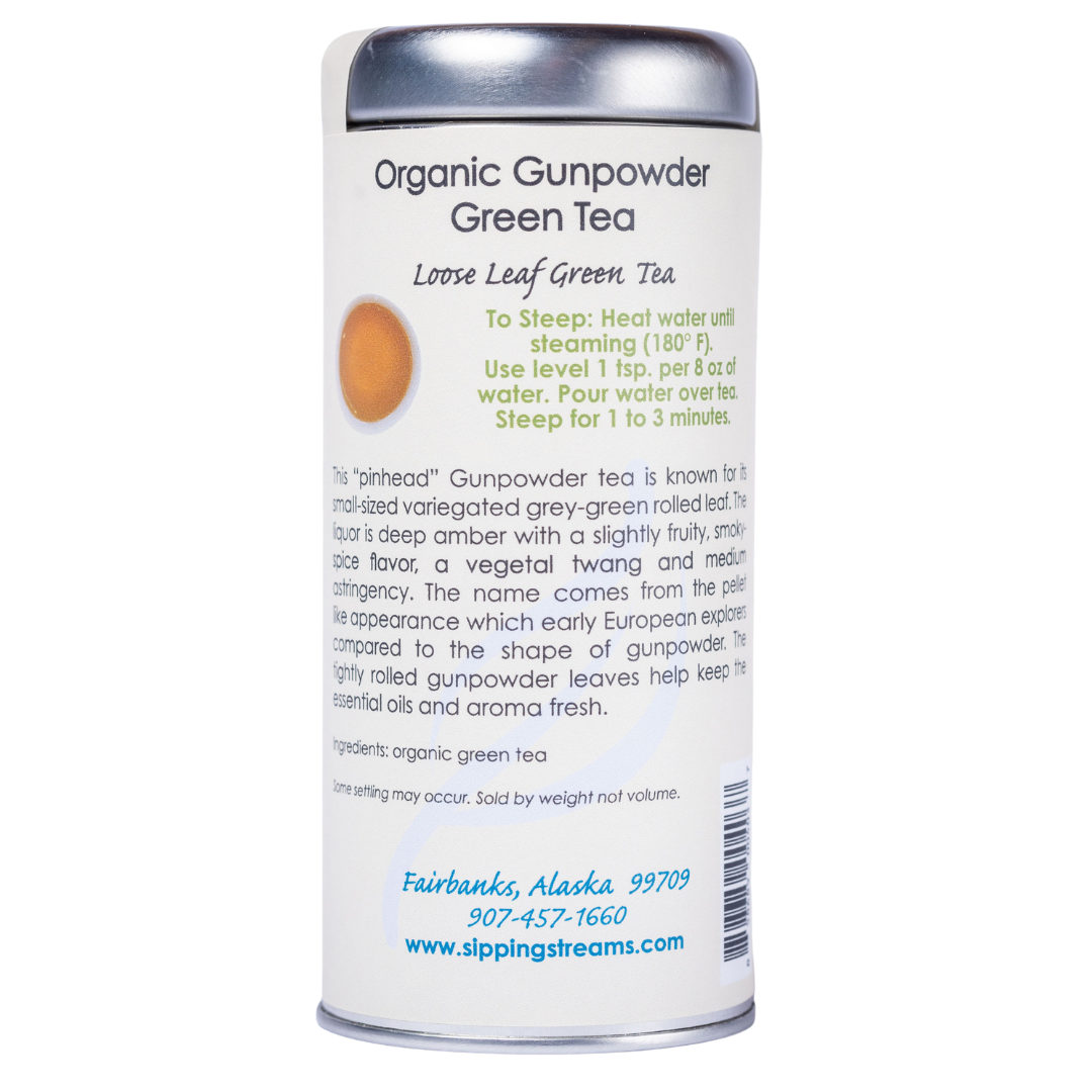 Organic Gunpowder Green Tea | Loose Leaf | Sipping Streams