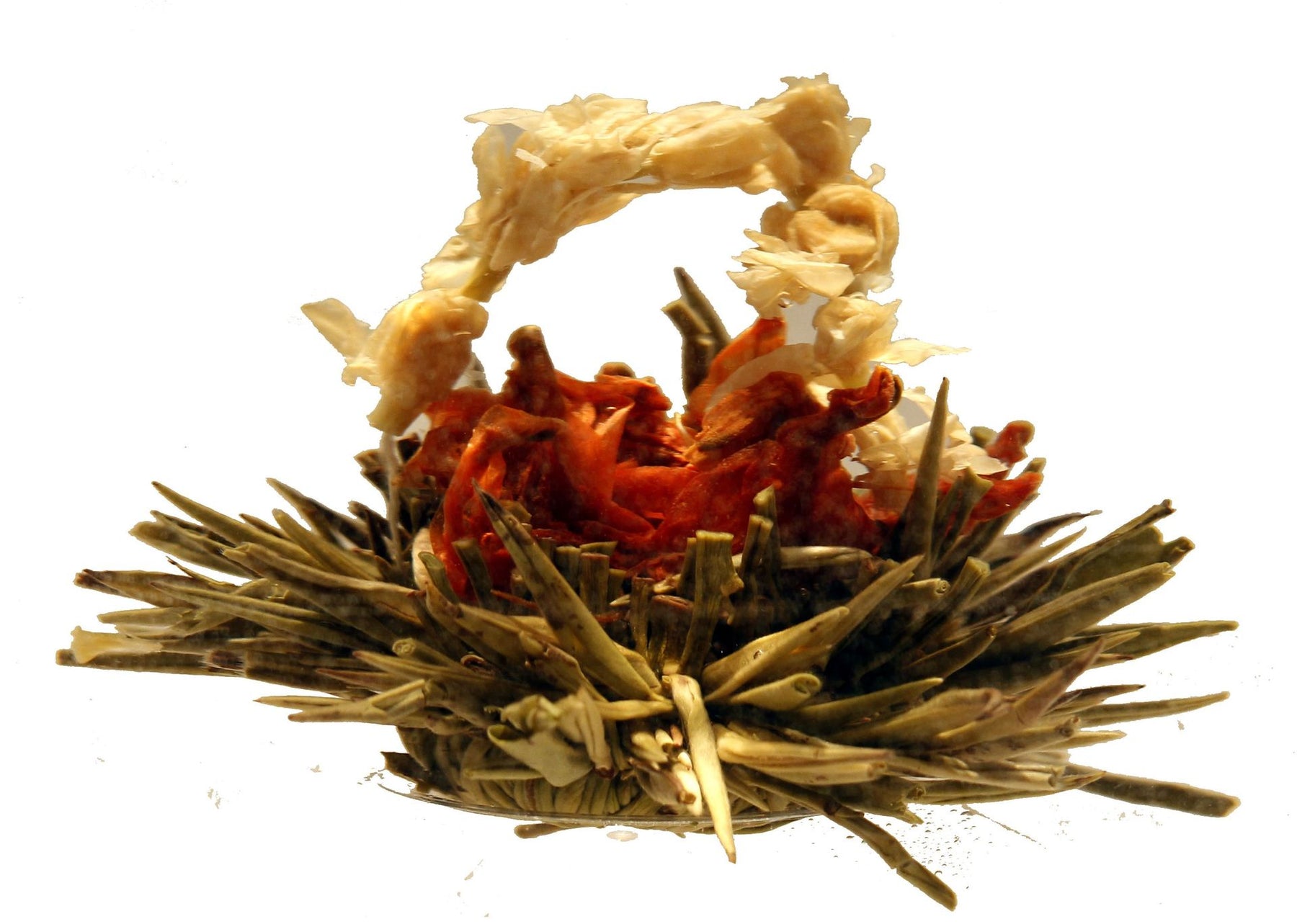 Té de arte floreciente de cesta de lirios