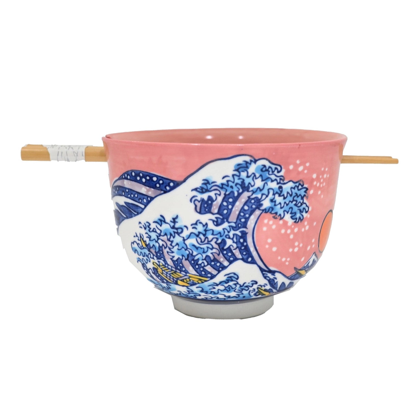 Sunset Wave Donburi Bowl with Chopsticks Set