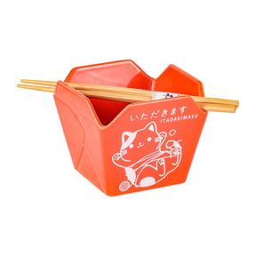 Takeout Box Serving Bowl with Chopsticks