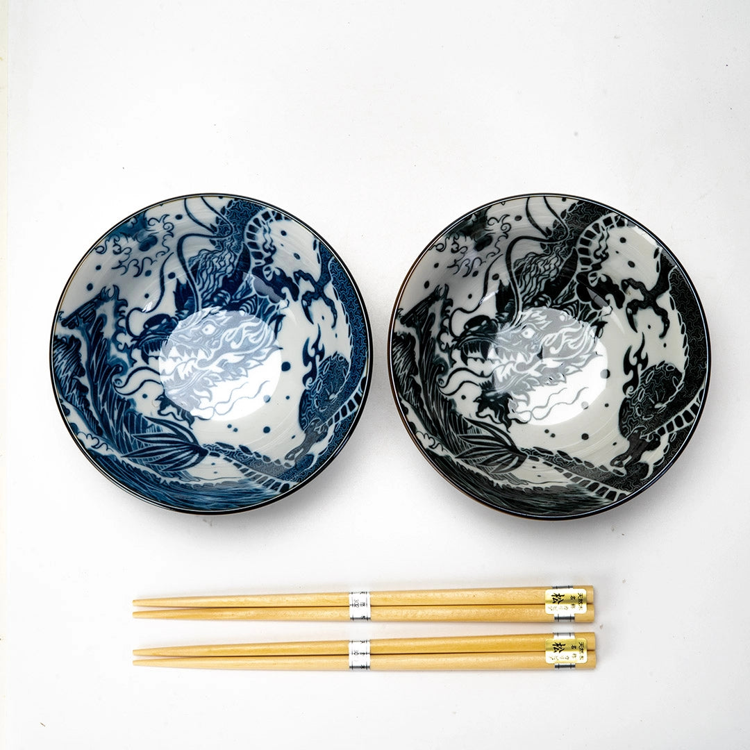 Ryu Dragon 5"D Double Bowl Gift Set