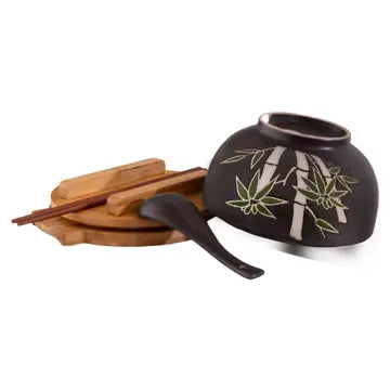 Bamboo Bowl WITH WOODEN LID AND TRIVET SET