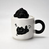 Black Cat 13oz Mug with Lid and Spoon