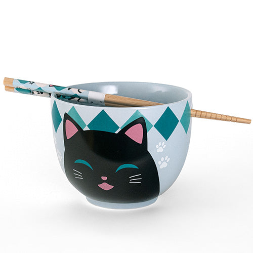 Sora Cat Bowl w/Chopsticks