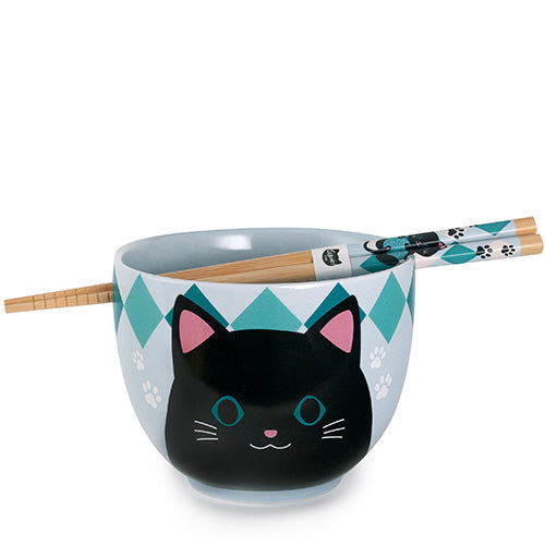 Sora Cat Bowl w/Chopsticks