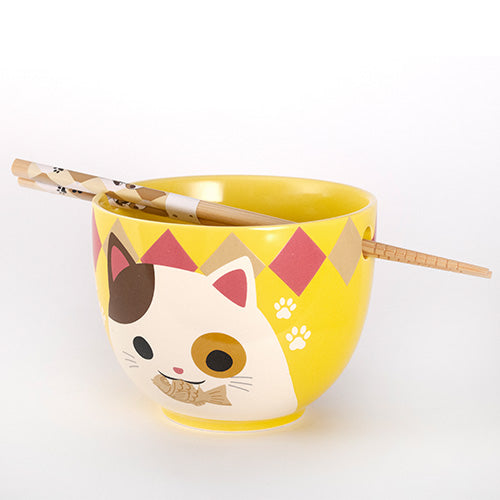 Tayo Cat Bowl w/Chopsticks