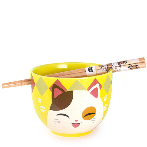 Tayo Cat Bowl w/Chopsticks