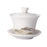 Mountain Range Gaiwan Tea Brewing Cup with Lid
