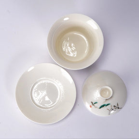 Japanese Crane Gaiwan Tea Brewing Cup with Lid