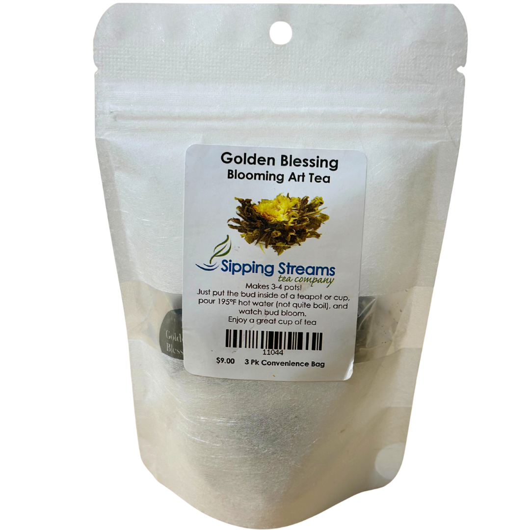 Golden Blessing Blooming Art Tea
