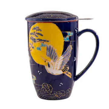 Japanese Crane Mug with Infuser