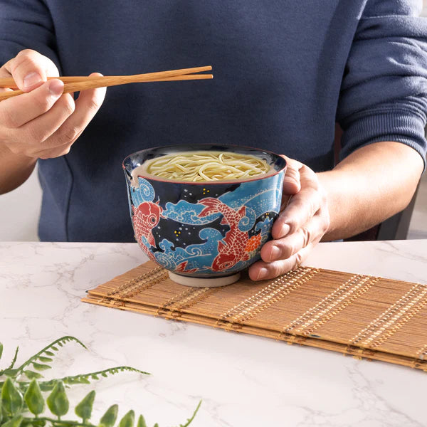 Koi Fish 18oz Bowl with Chopsticks Set