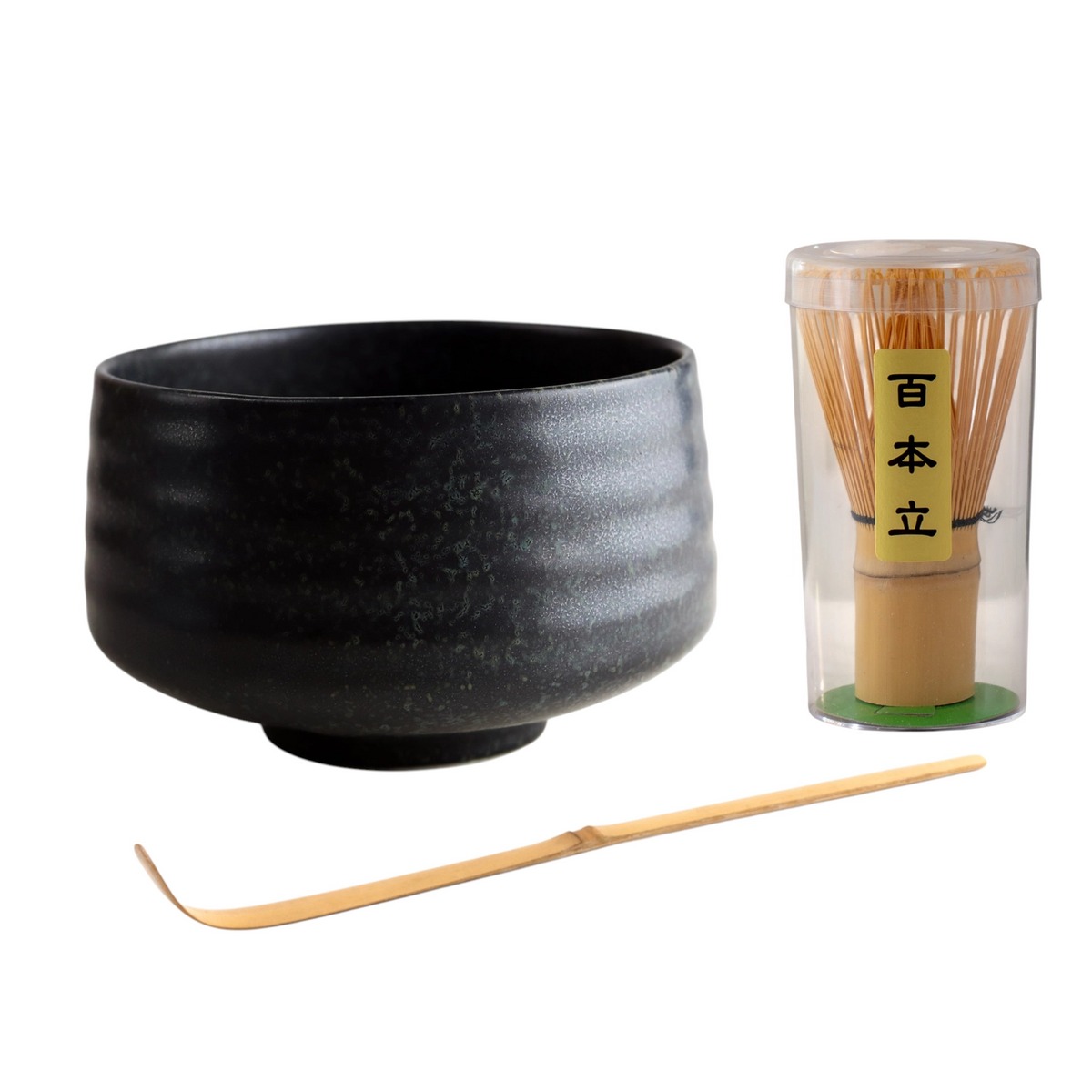 Mino Ware Nature Black Ceremonial Matcha Set